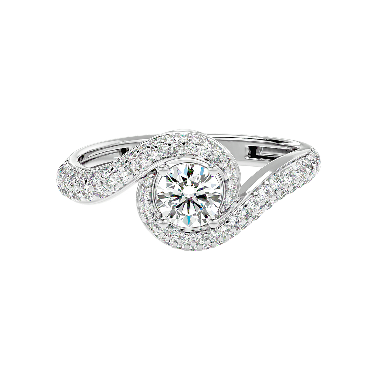 Swirl Bypass Diamond Ring