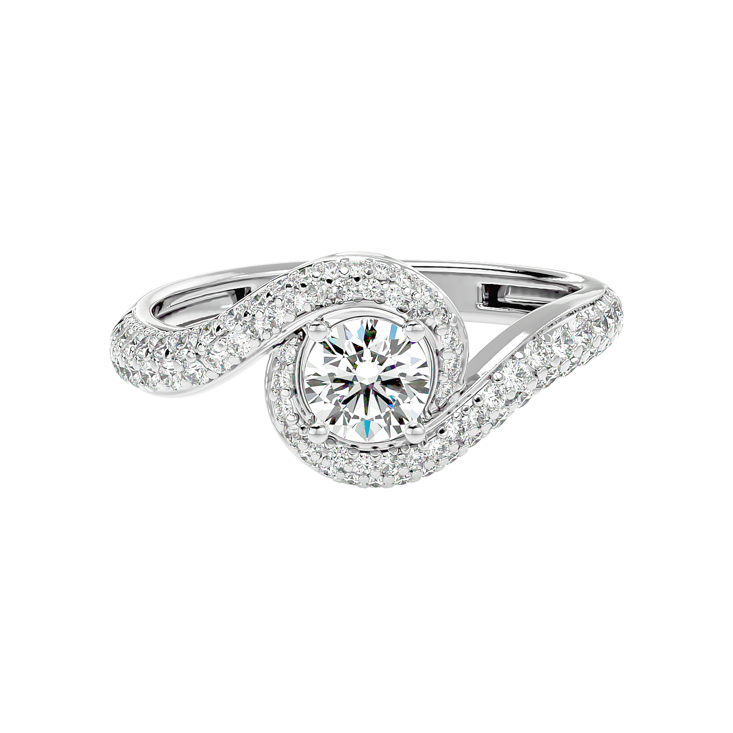 Swirl Bypass Diamond Ring