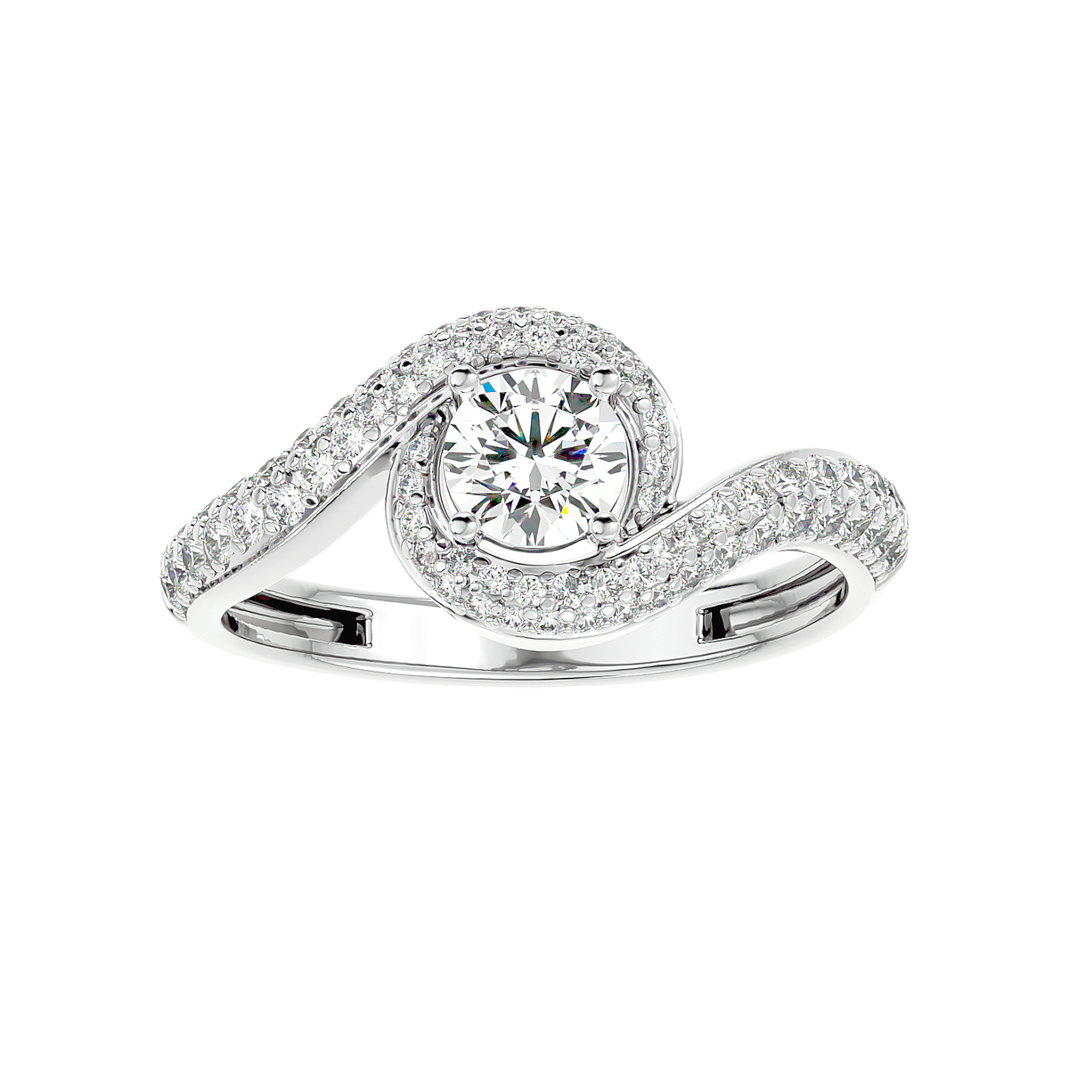 Swirl Bypass Diamond Ring
