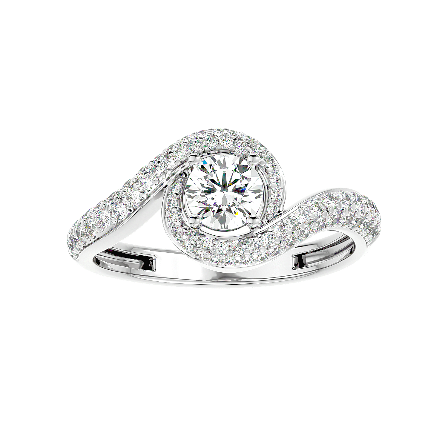 Swirl Bypass Diamond Ring