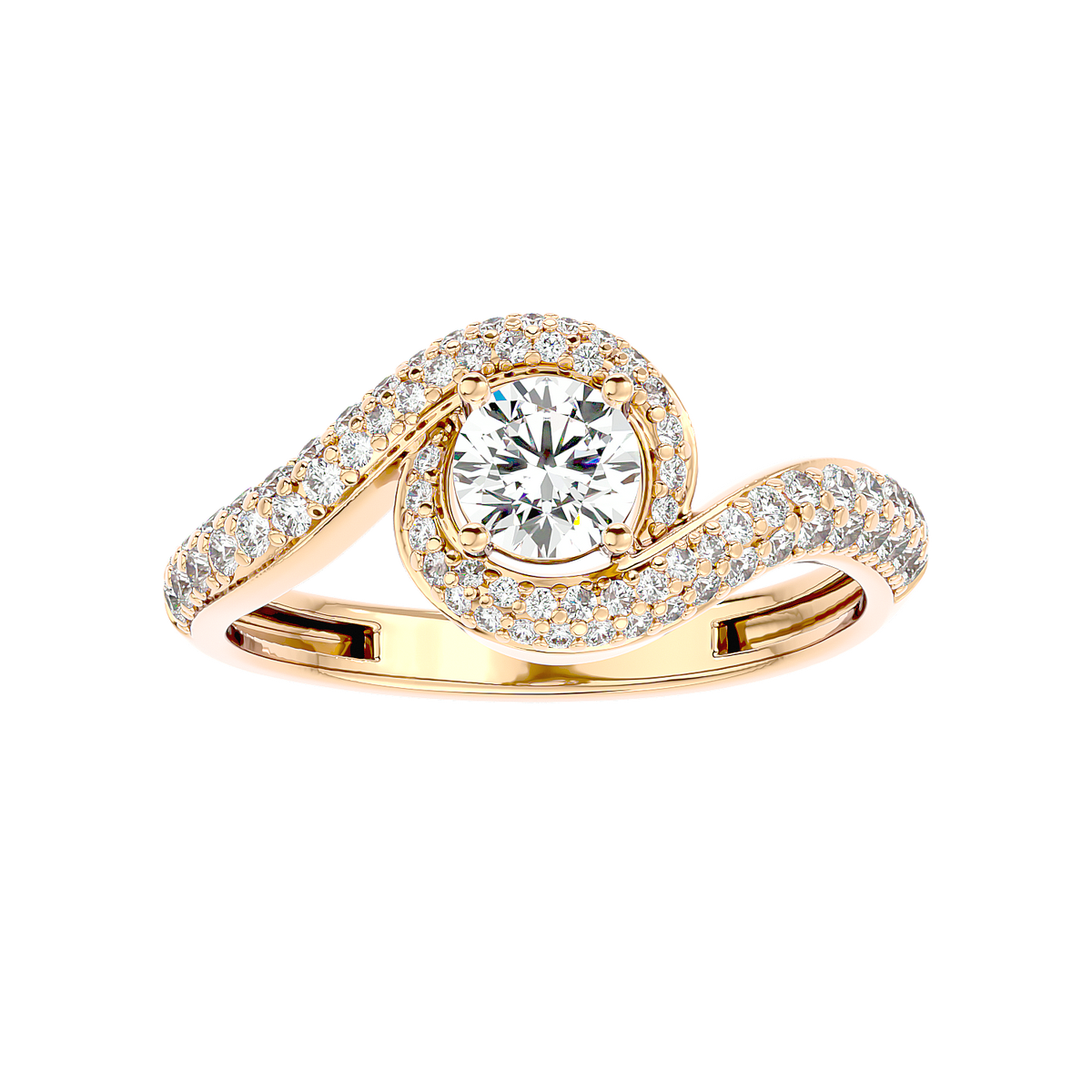 Swirl Bypass Diamond Ring