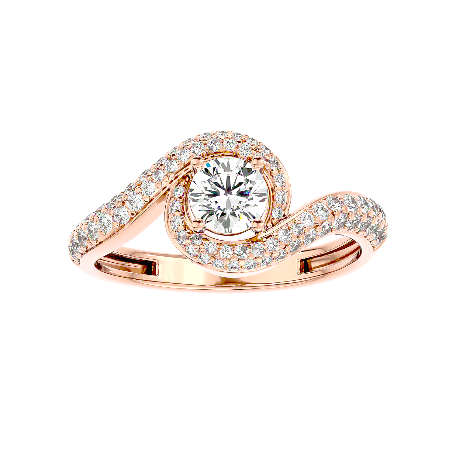 Swirl Bypass Diamond Ring