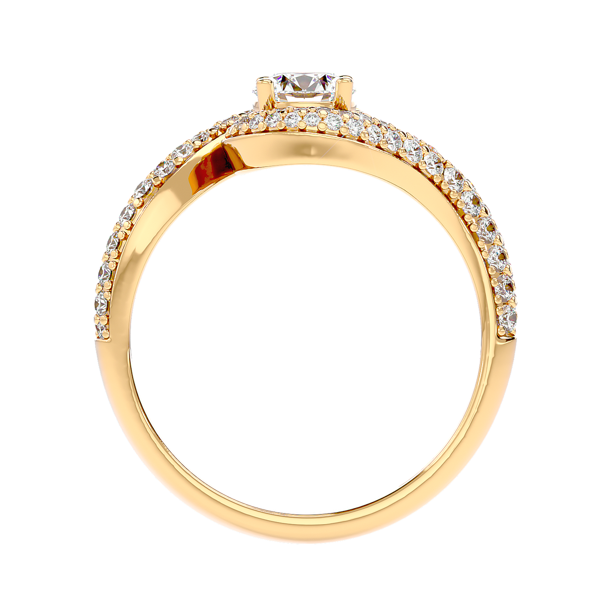 Swirl Bypass Diamond Ring