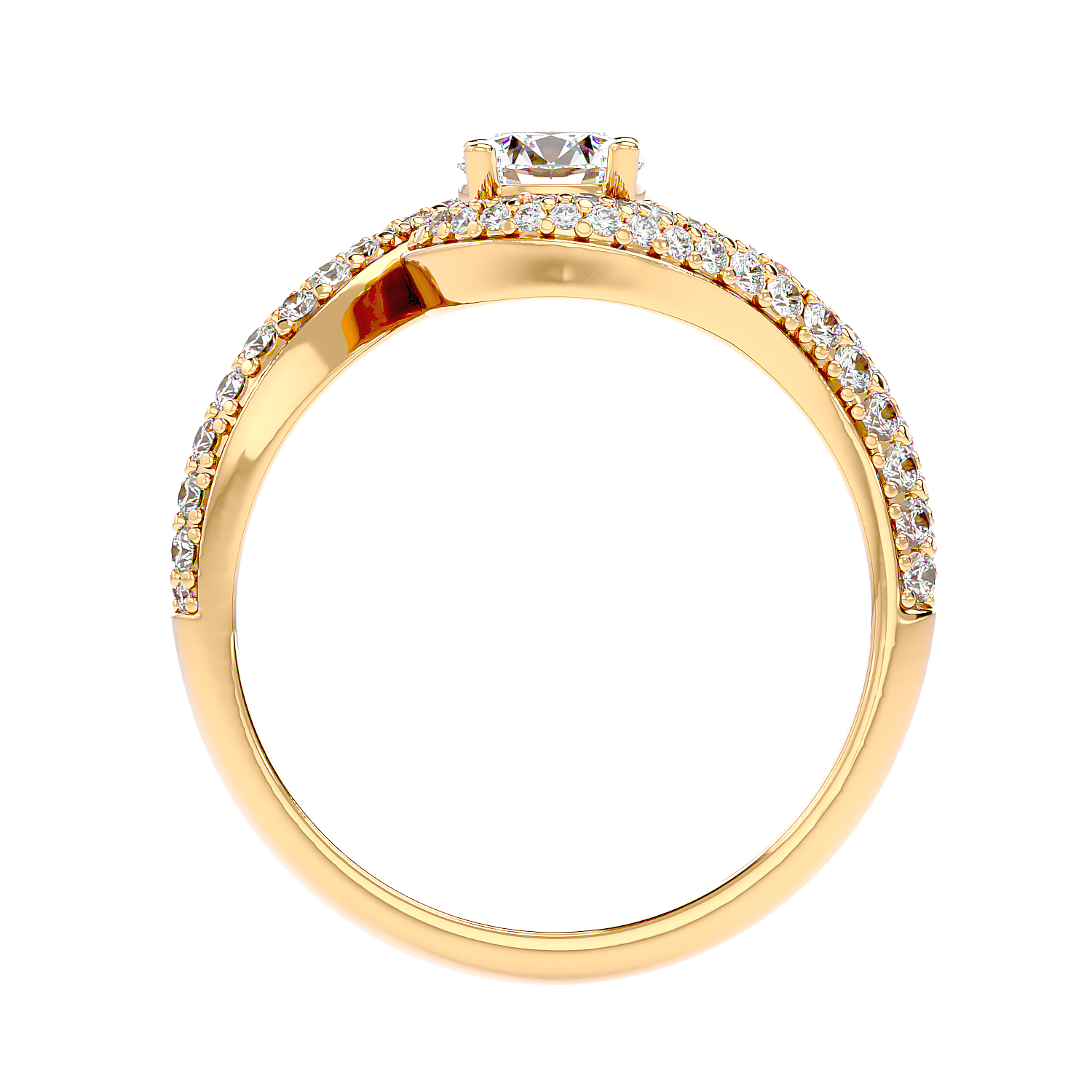 Swirl Bypass Diamond Ring