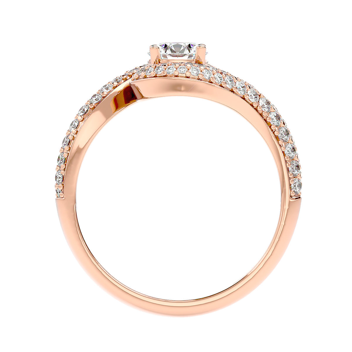 Swirl Bypass Diamond Ring