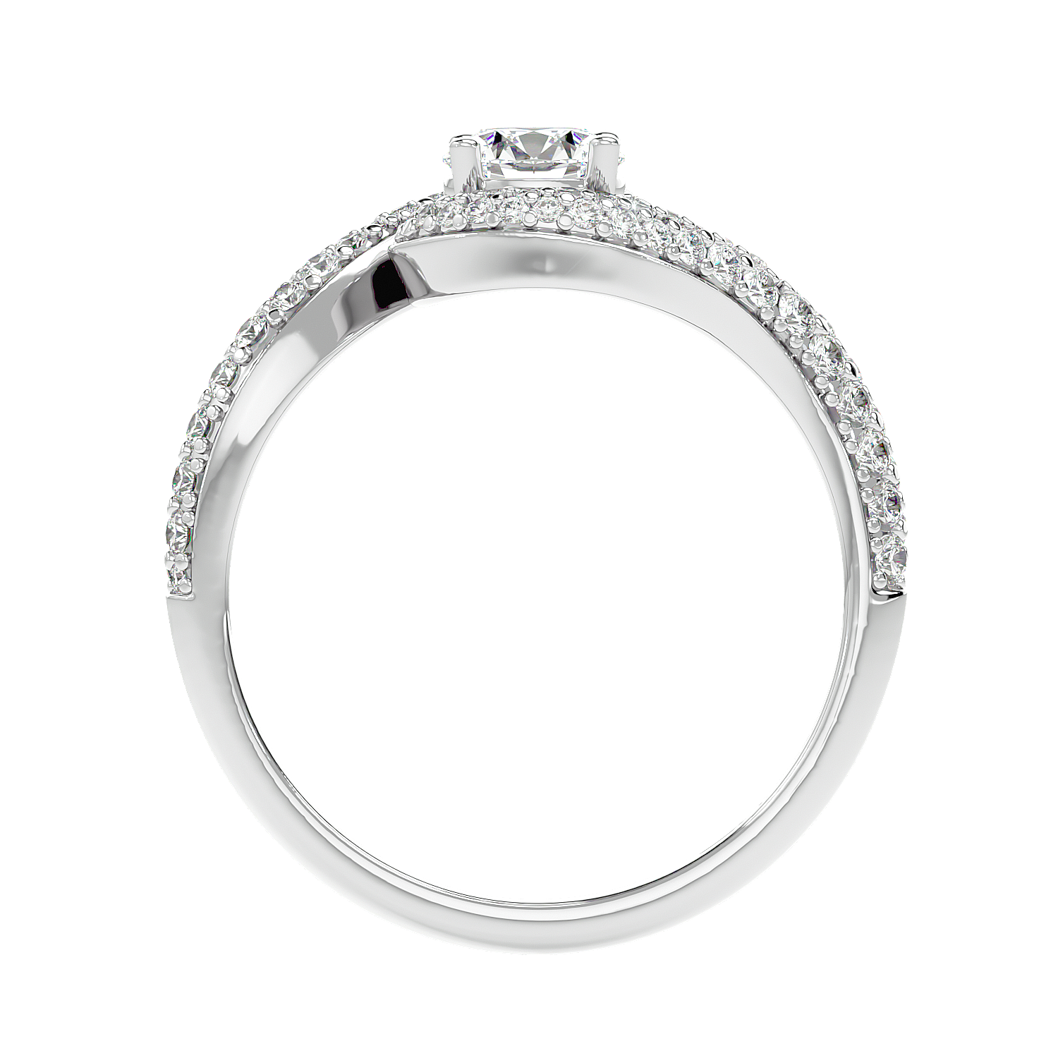 Swirl Bypass Diamond Ring