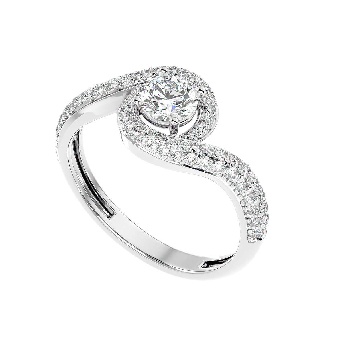 Swirl Bypass Diamond Ring