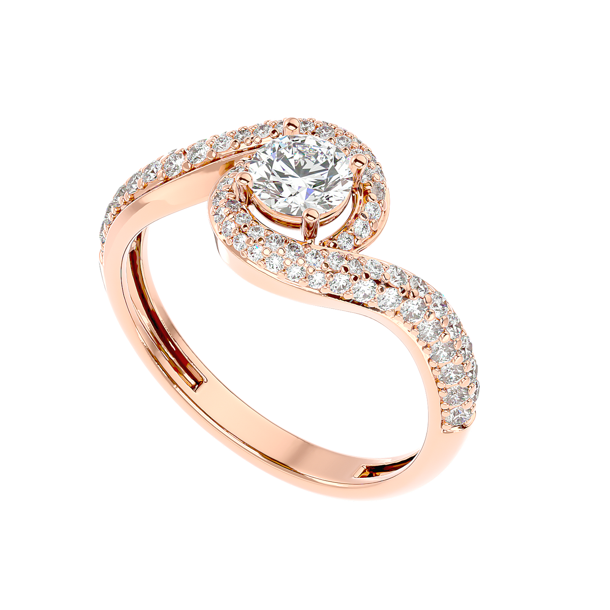 Swirl Bypass Diamond Ring