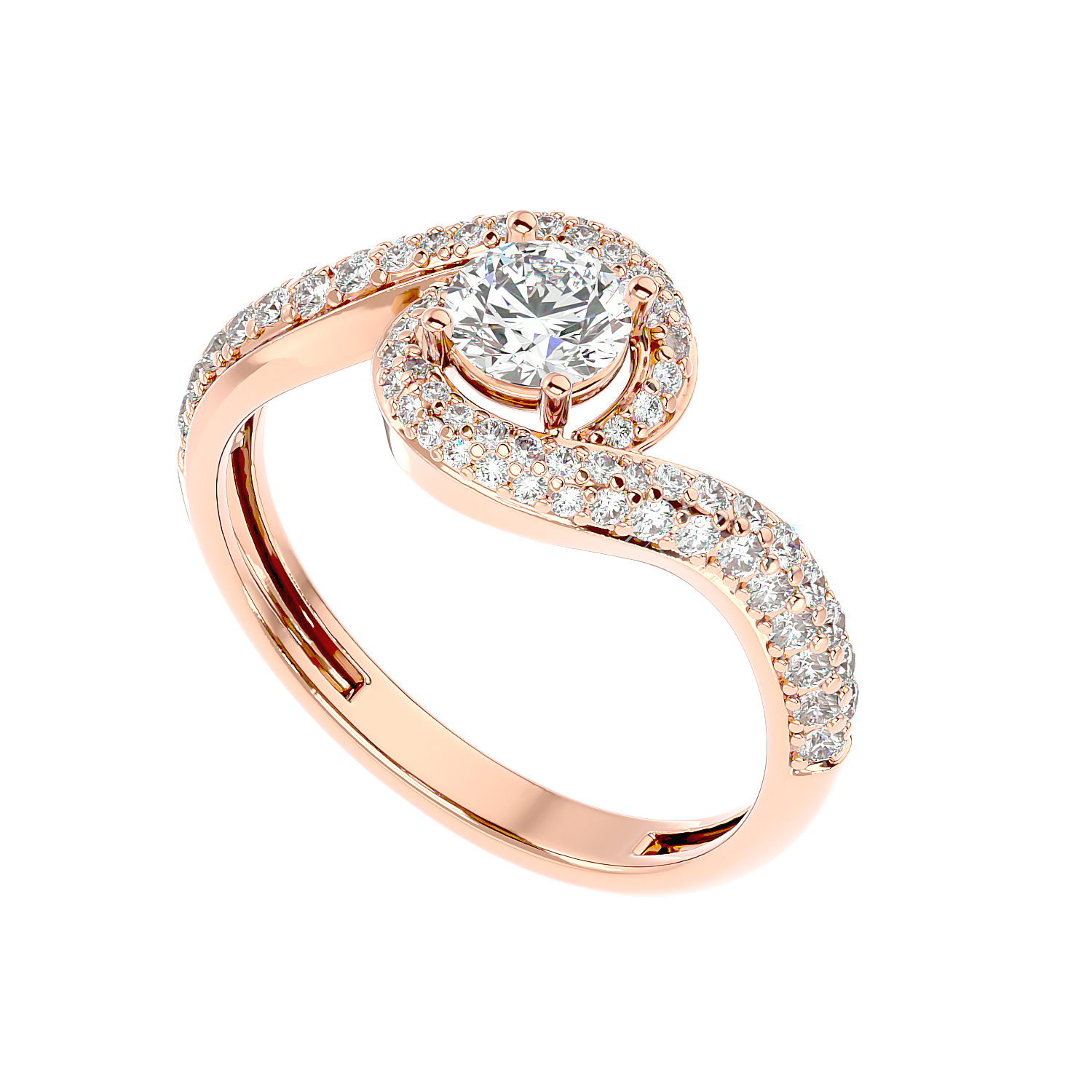 Swirl Bypass Diamond Ring