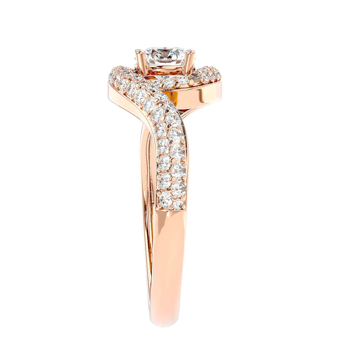 Swirl Bypass Diamond Ring