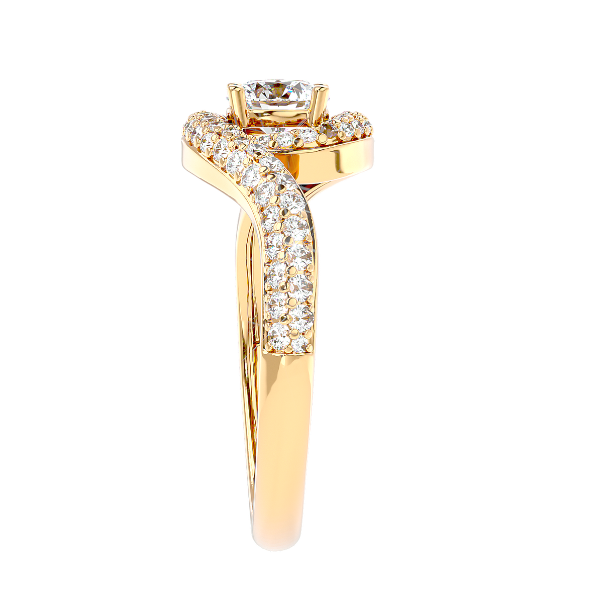 Swirl Bypass Diamond Ring