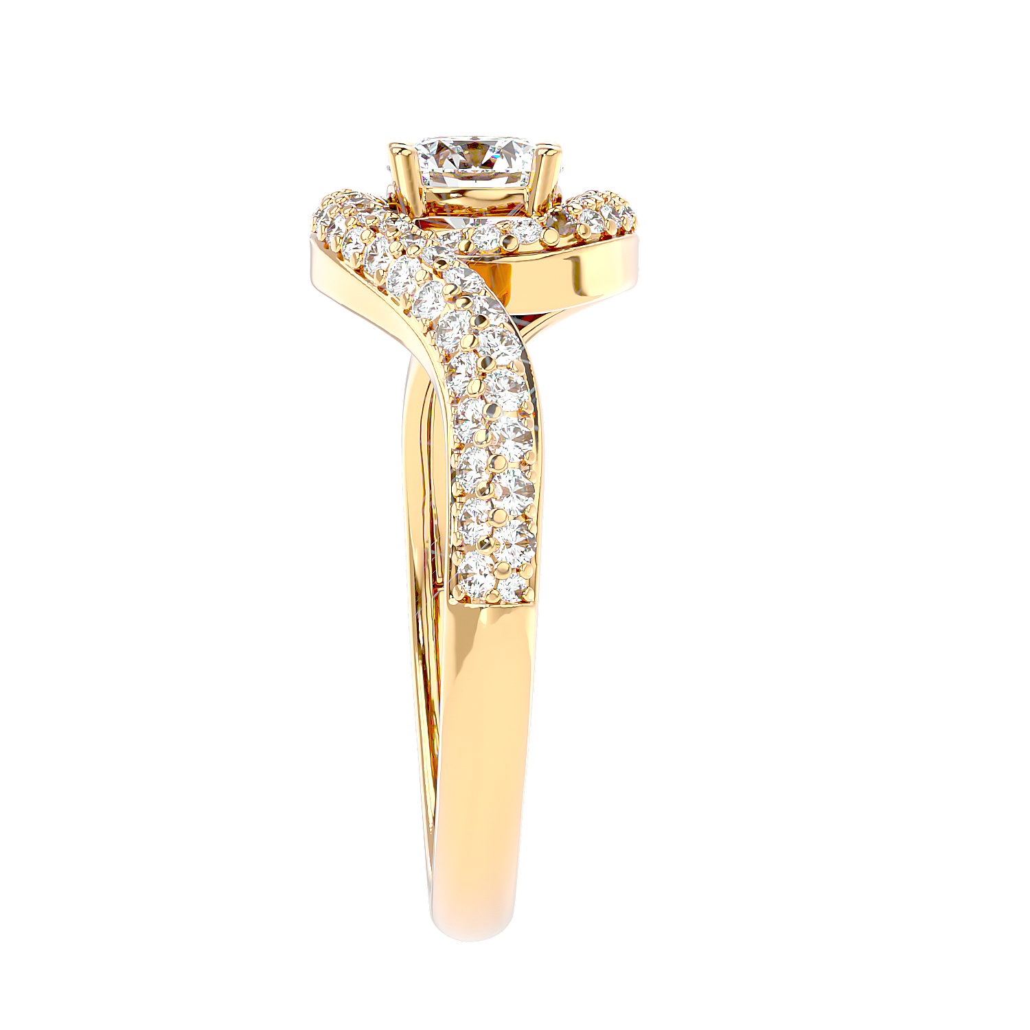 Swirl Bypass Diamond Ring