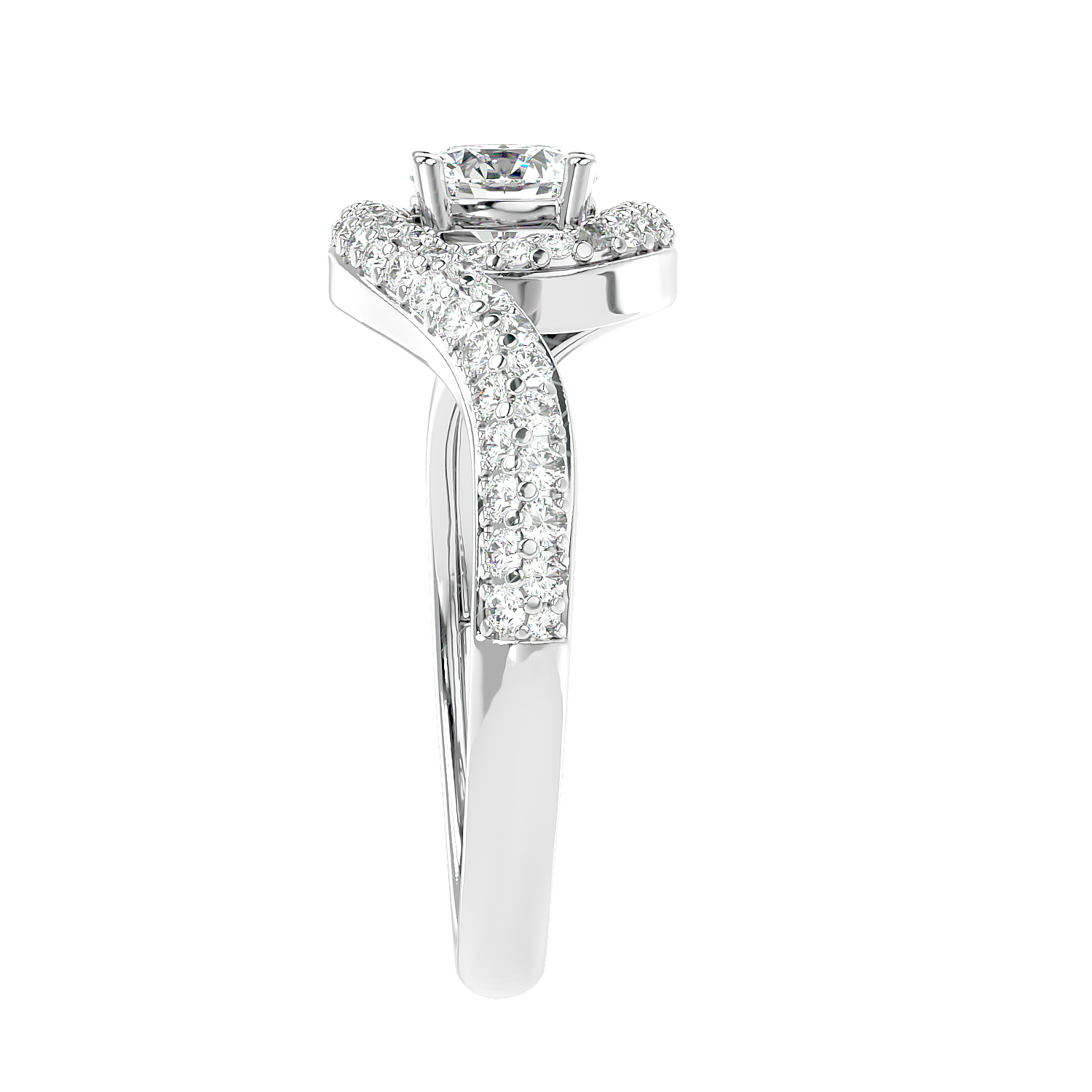 Swirl Bypass Diamond Ring