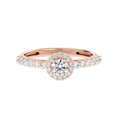 Classic Halo Pave Diamond Ring