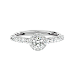 Classic Halo Pave Diamond Ring