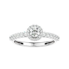 Classic Halo Pave Diamond Ring