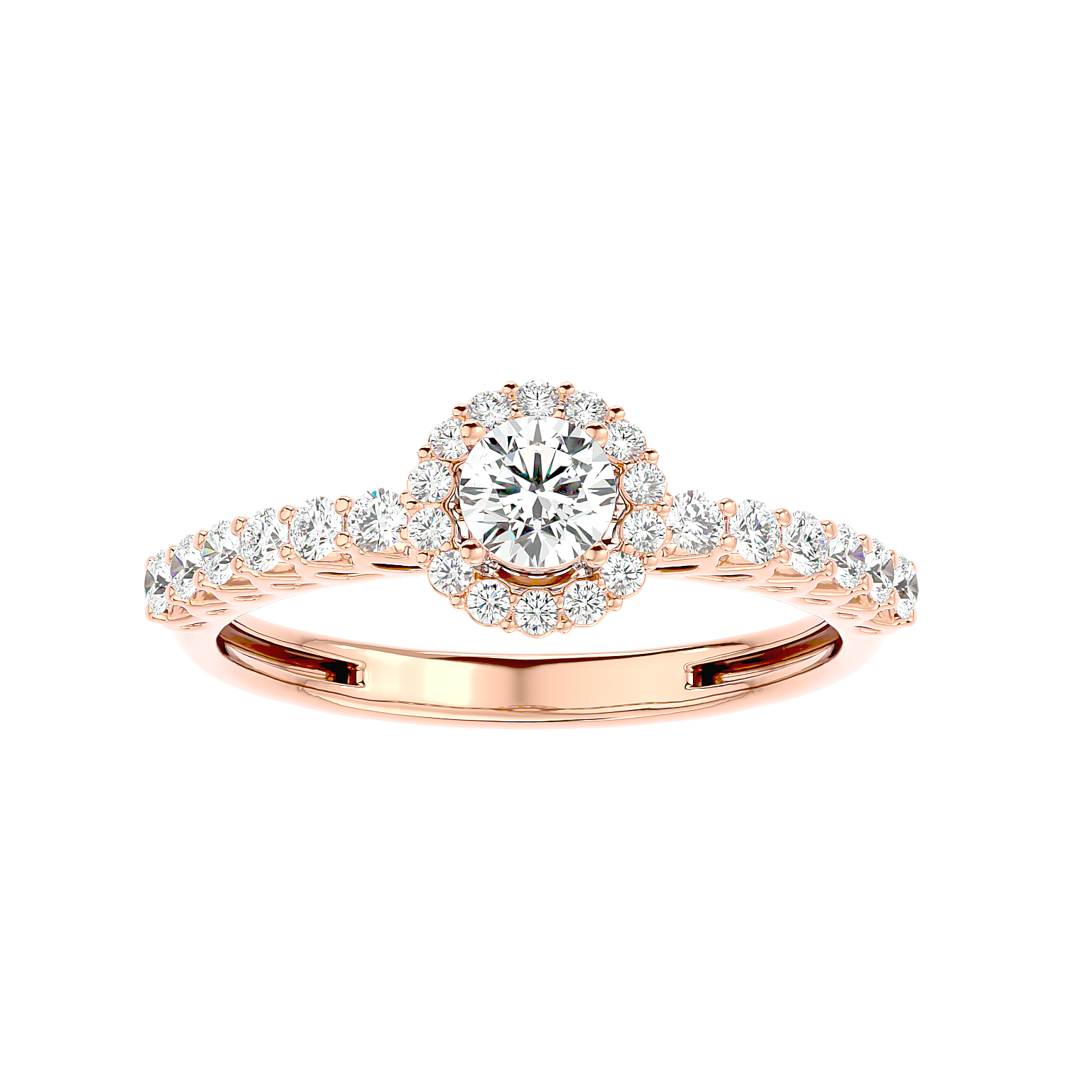 Classic Halo Pave Diamond Ring