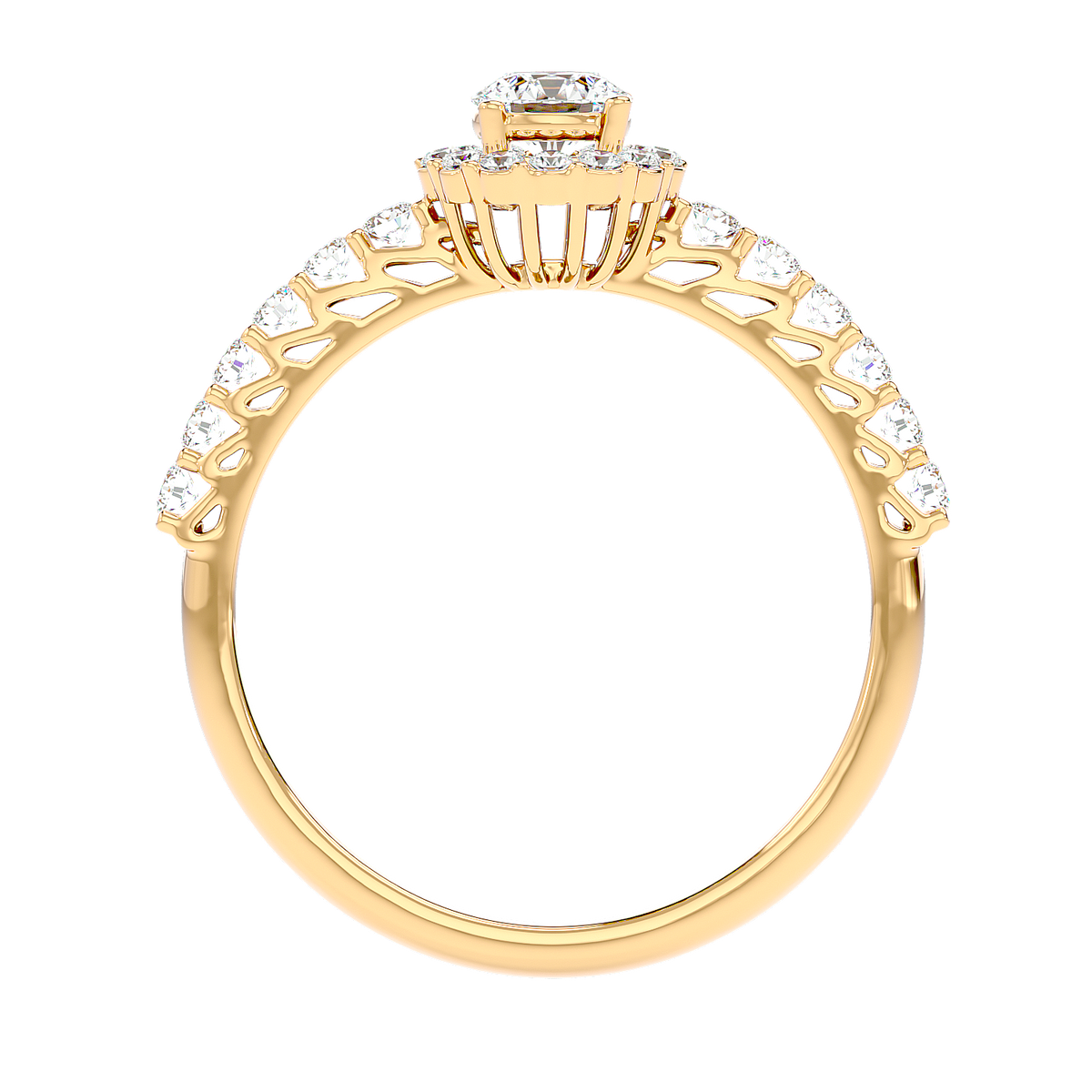 Classic Halo Pave Diamond Ring