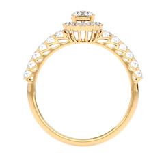 Classic Halo Pave Diamond Ring