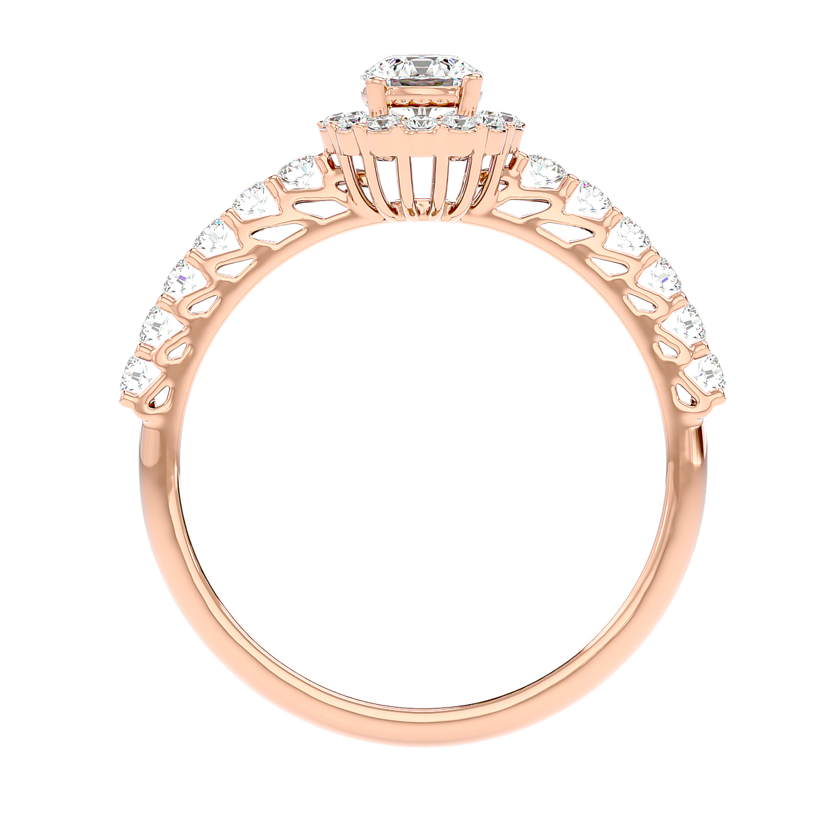 Classic Halo Pave Diamond Ring