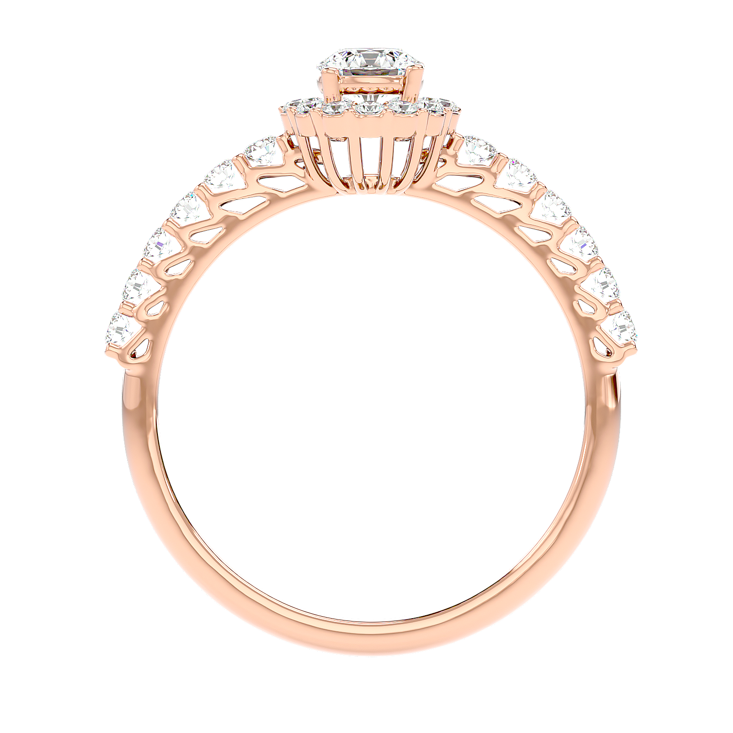 Classic Halo Pave Diamond Ring