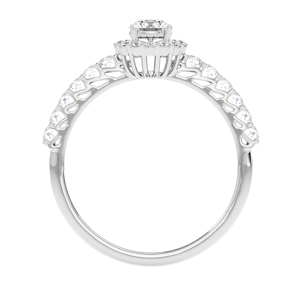 Classic Halo Pave Diamond Ring