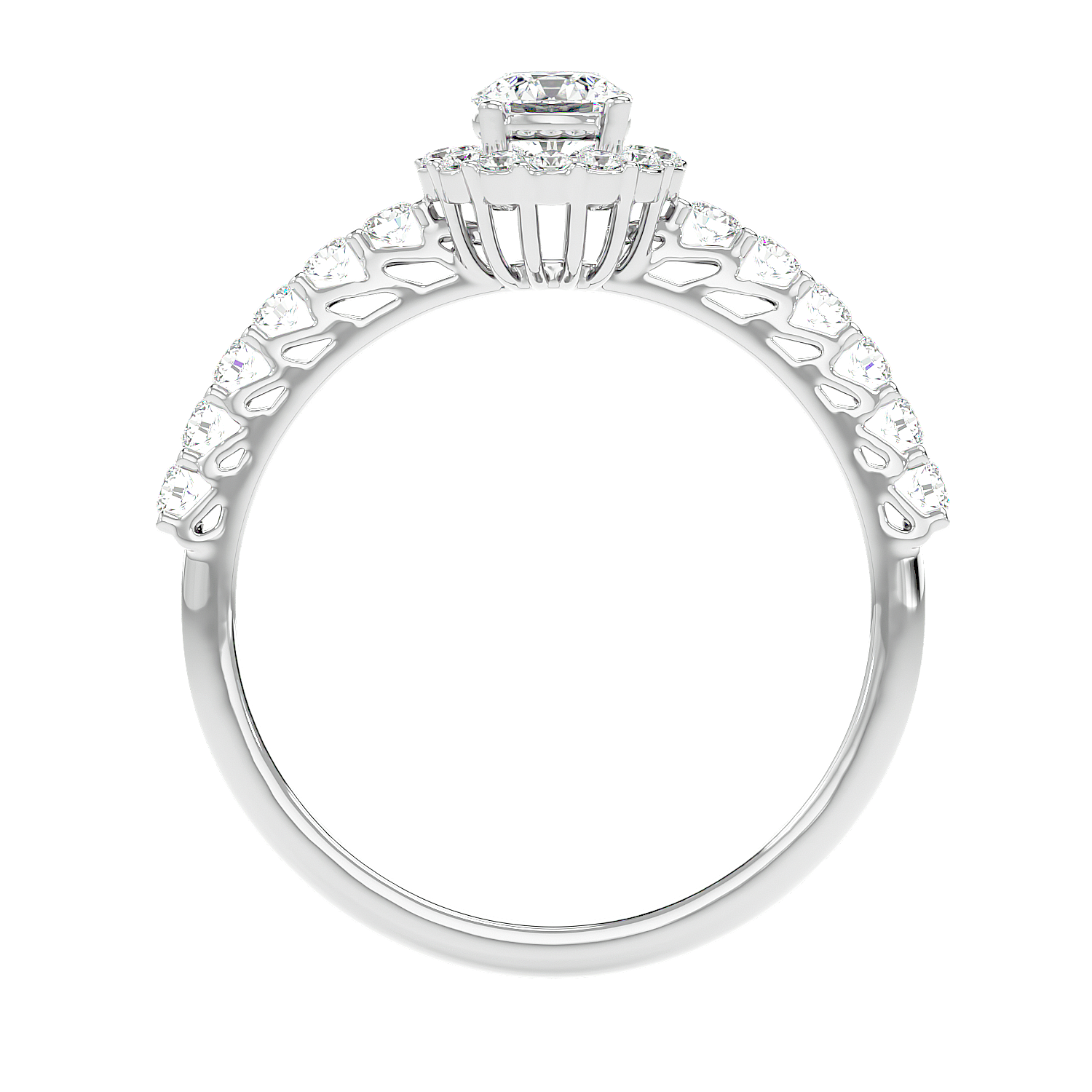 Classic Halo Pave Diamond Ring