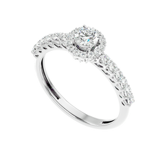 Classic Halo Pave Diamond Ring