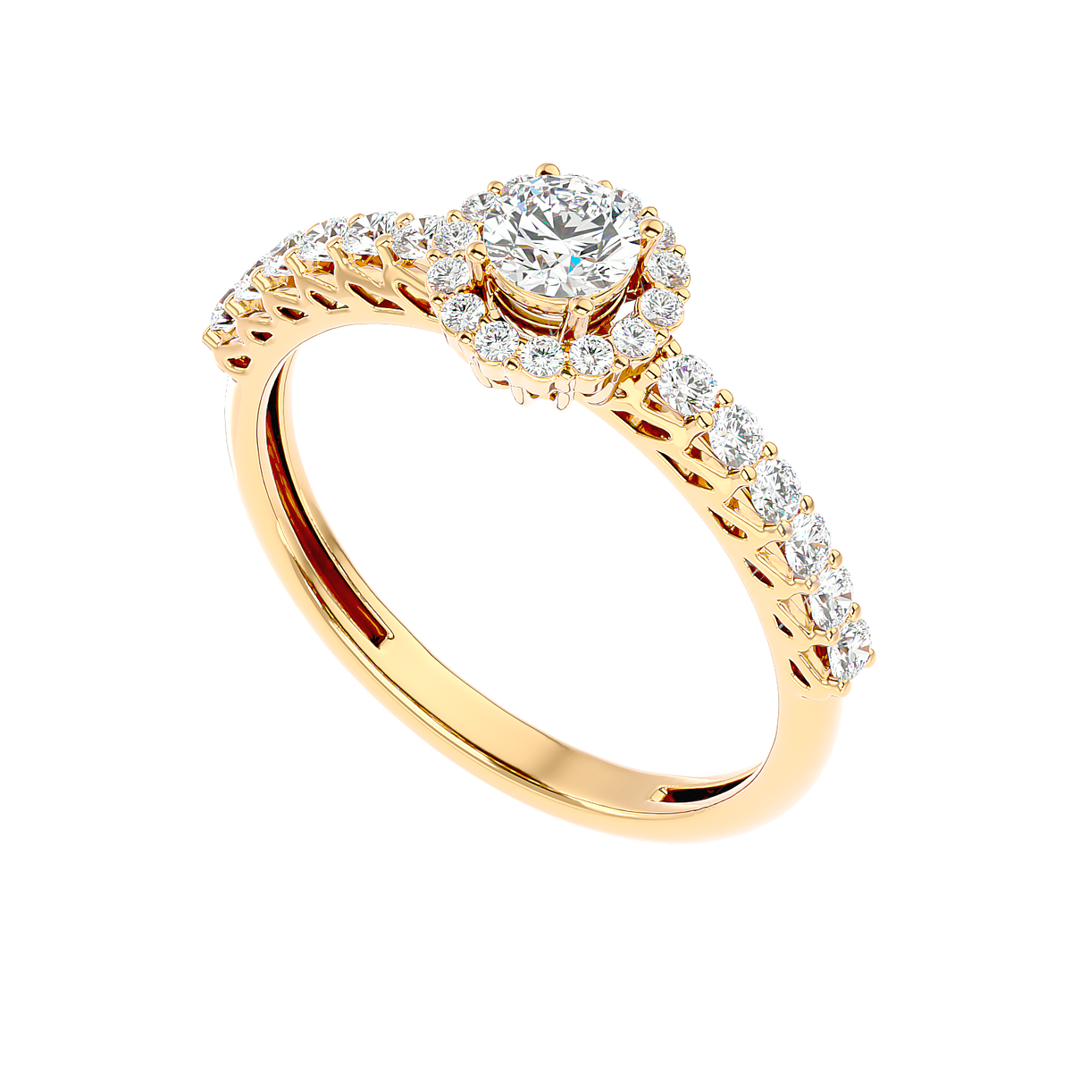Classic Halo Pave Diamond Ring
