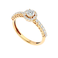 Classic Halo Pave Diamond Ring