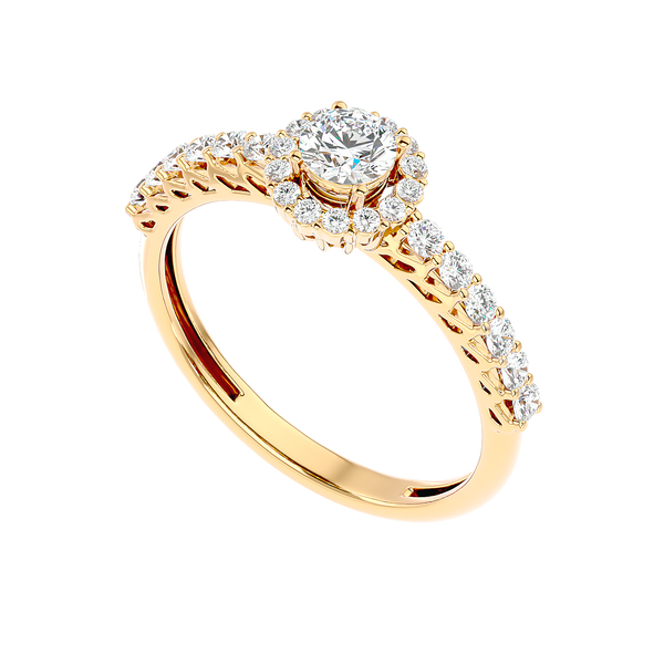 Classic Halo Pave Diamond Ring