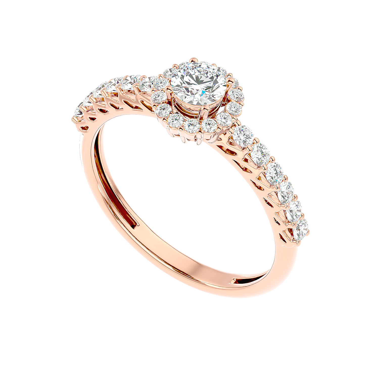Classic Halo Pave Diamond Ring