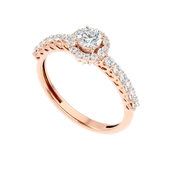 Classic Halo Pave Diamond Ring