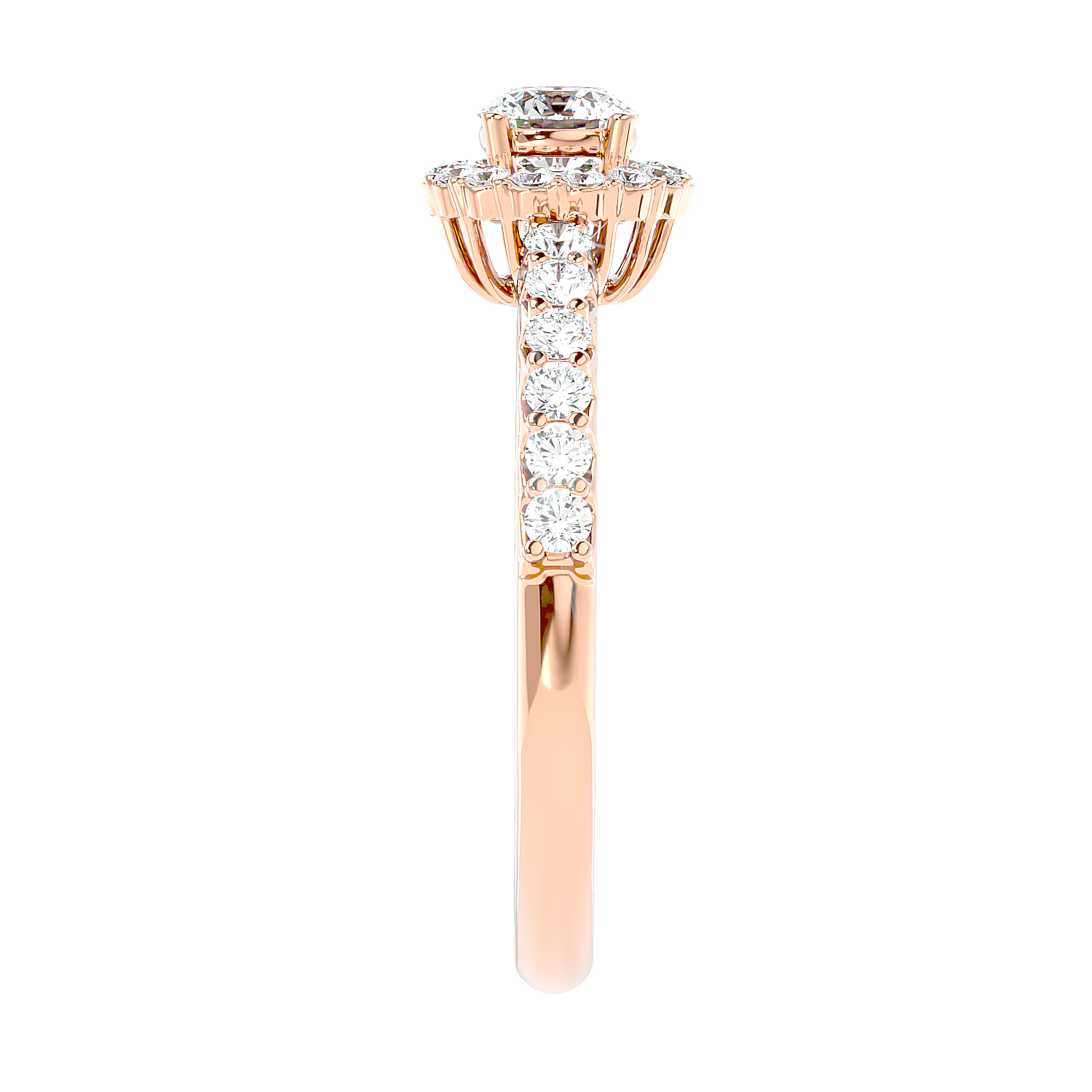 Classic Halo Pave Diamond Ring