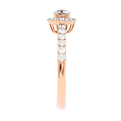 Classic Halo Pave Diamond Ring