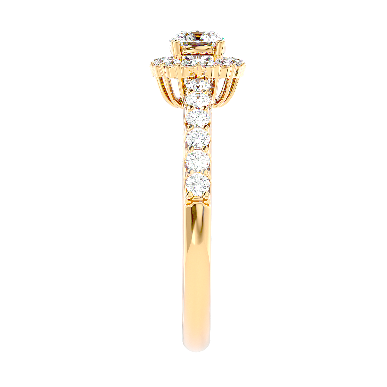 Classic Halo Pave Diamond Ring