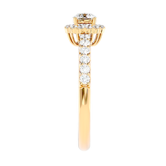 Classic Halo Pave Diamond Ring