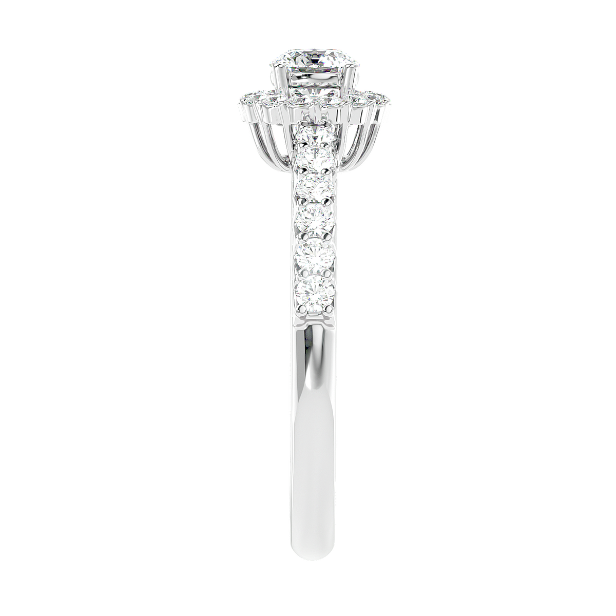 Classic Halo Pave Diamond Ring