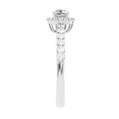 Classic Halo Pave Diamond Ring