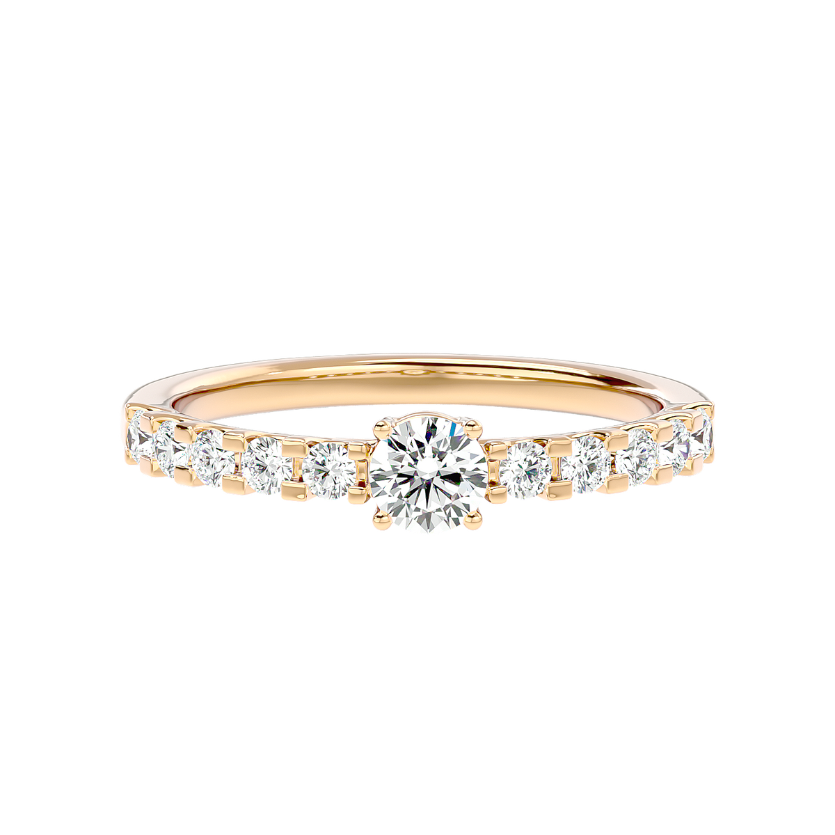Graduated Side Stone Diamond Ring