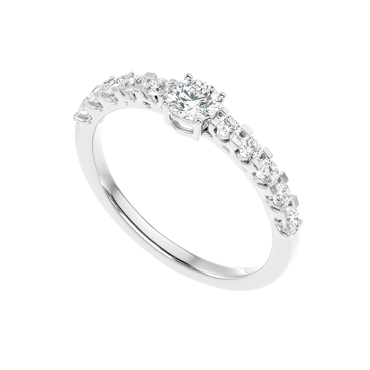 Graduated Side Stone Diamond Ring