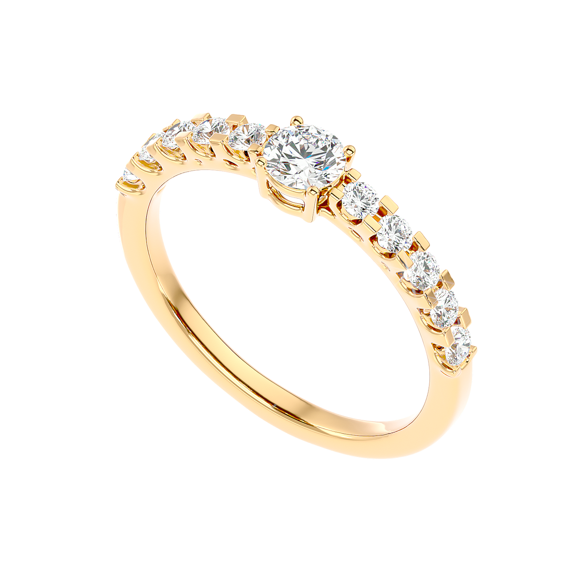 Graduated Side Stone Diamond Ring