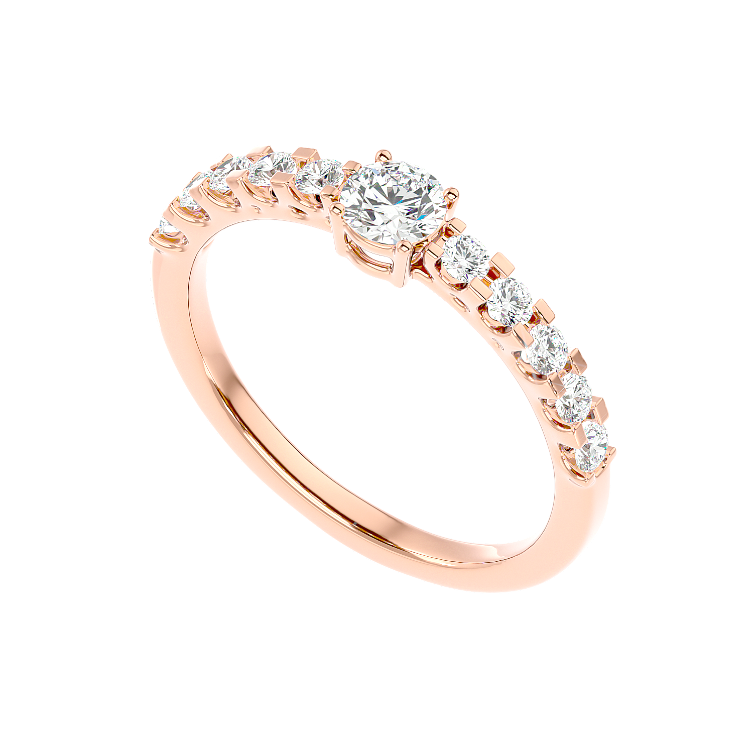 Graduated Side Stone Diamond Ring