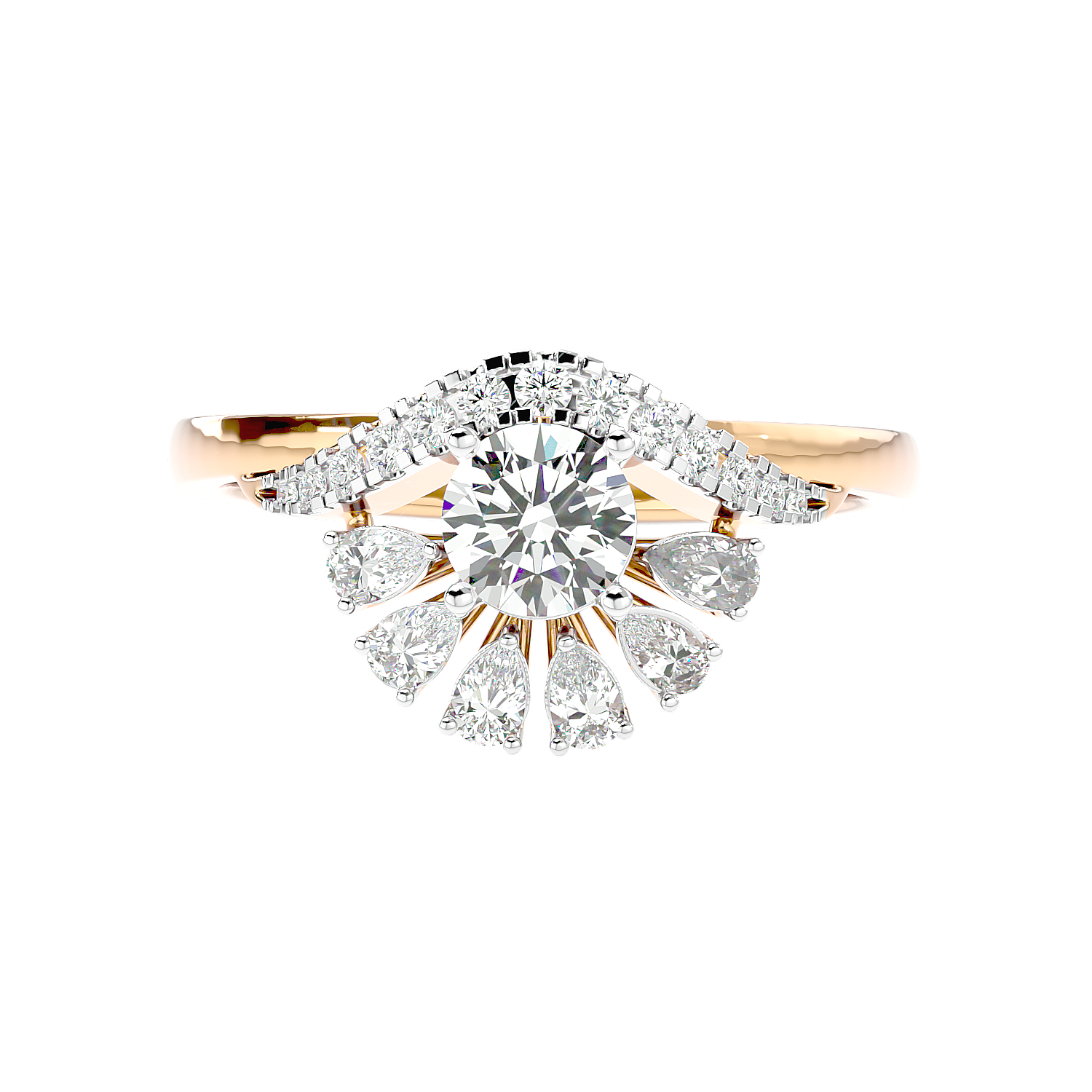 Floral Petal Diamond Ring