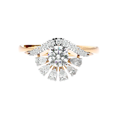 Floral Petal Diamond Ring