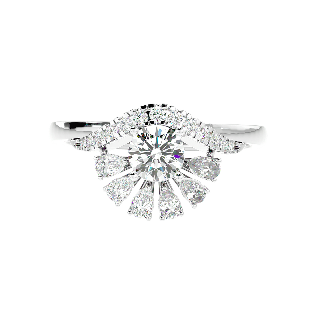 Floral Petal Diamond Ring