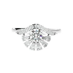 Floral Petal Diamond Ring