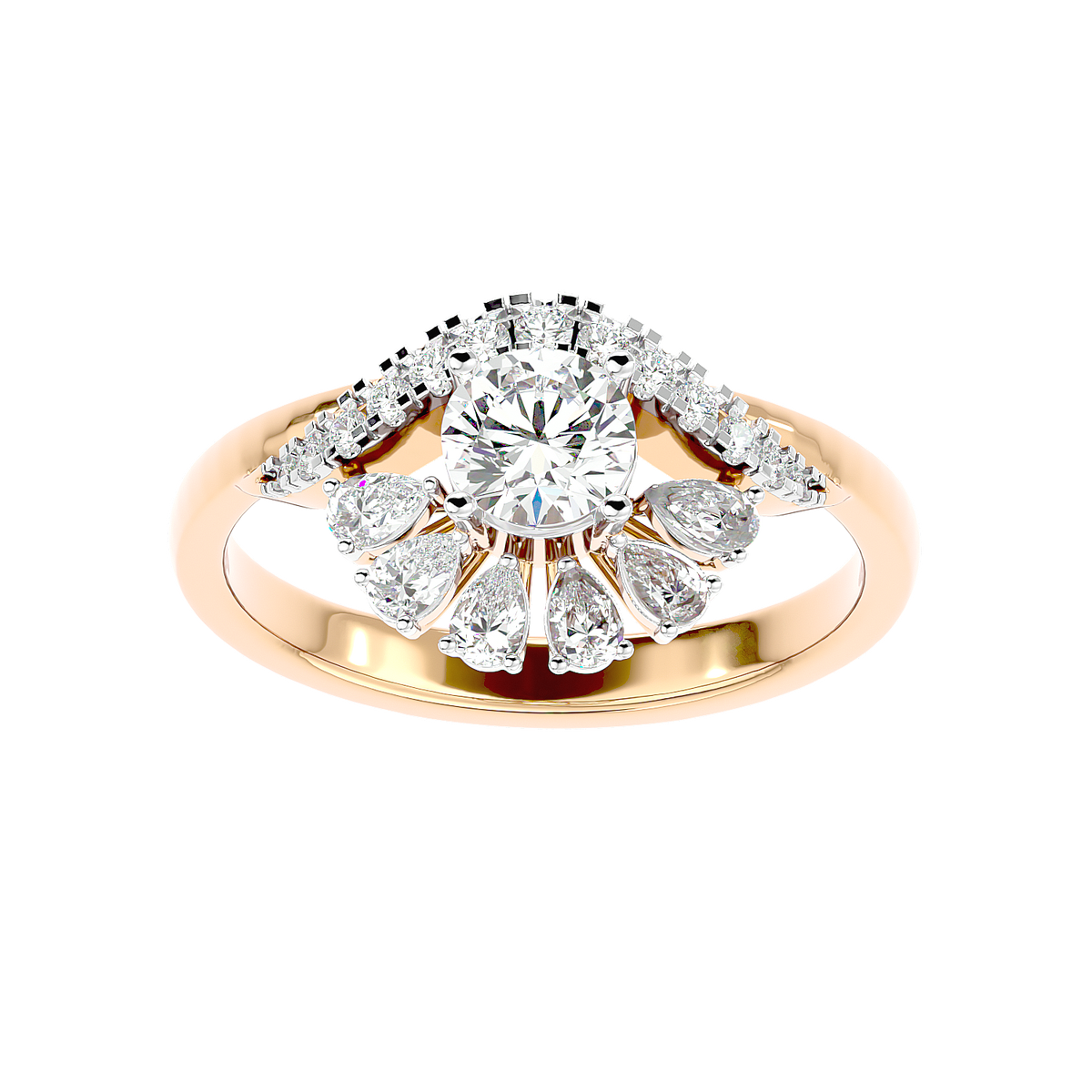 Floral Petal Diamond Ring