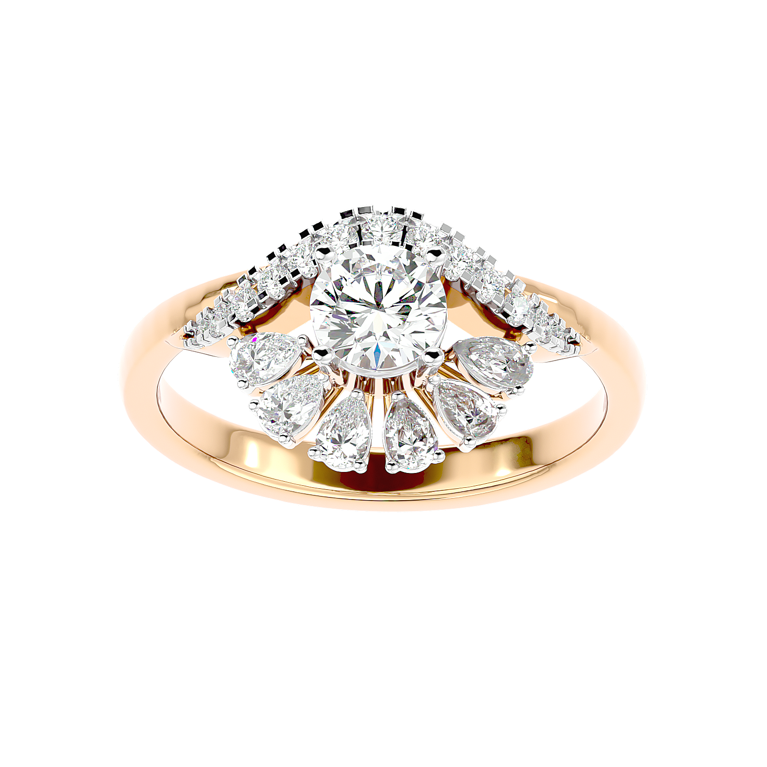Floral Petal Diamond Ring