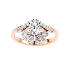 Floral Petal Diamond Ring